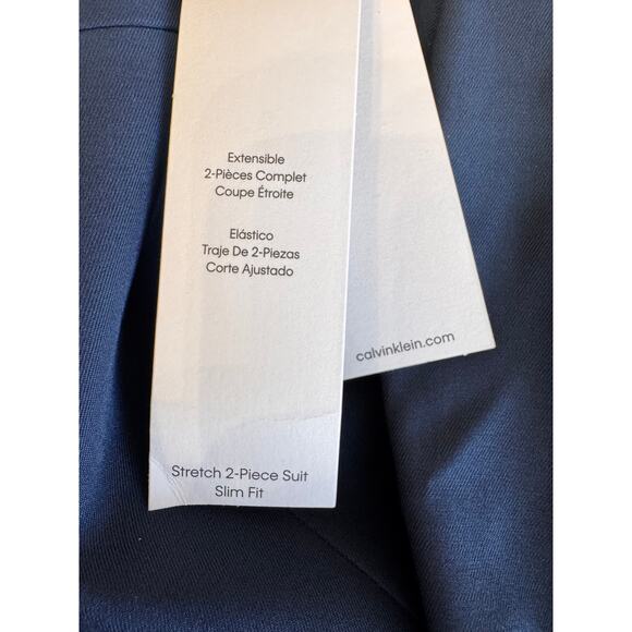 New Calvin Klein Boys Blue Two Button Slim Fit Blazer Suit Jacket Size 14 - Picture 7 of 7